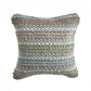 18" Green And Blue Beach Striped Cotton Blend Throw Pillow Cover
