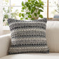 18" Black And Gray Beach Striped Cotton Blend Throw Pillow Cover