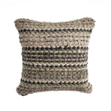 18" Beige And Brown Beach Striped Cotton Blend Throw Pillow Cover