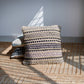 18" Beige And Brown Beach Striped Cotton Blend Throw Pillow Cover