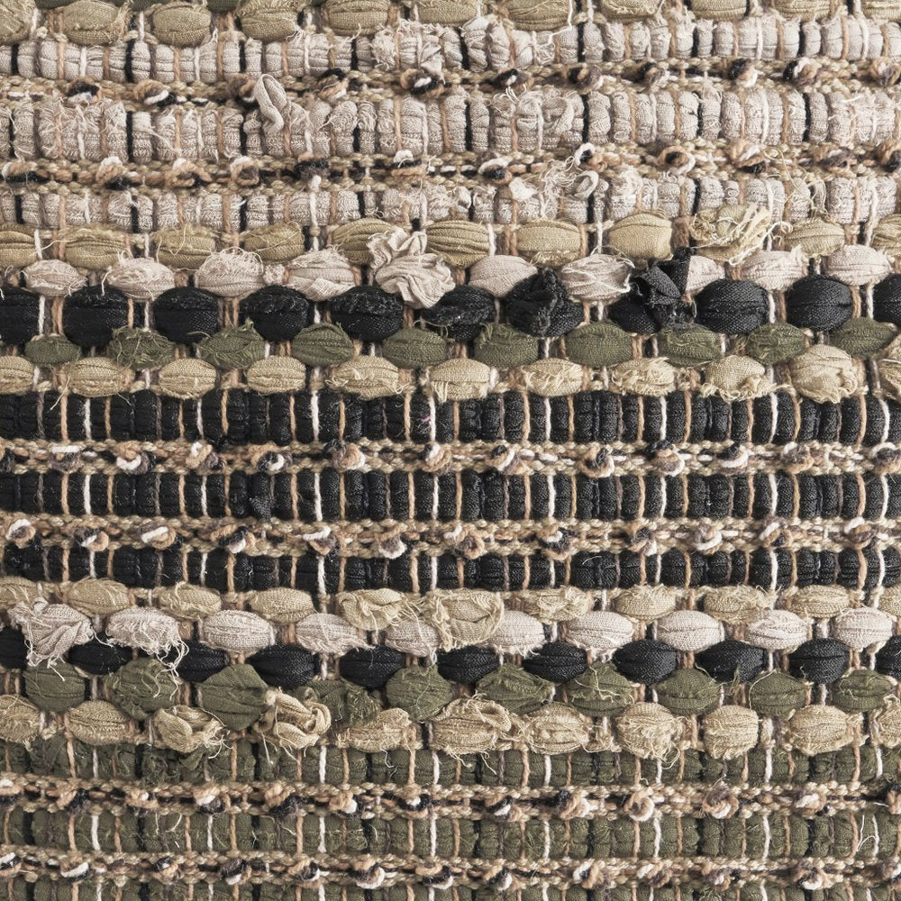 18" Beige And Brown Beach Striped Cotton Blend Throw Pillow Cover