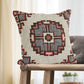 18" Red And Gray Geometric Cotton Throw Pillow Cover