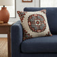 18" Brown Beige And Orange Southwestern Cotton Throw Pillow Cover