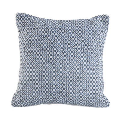 18" Blue And White Geometric Cotton Throw Pillow Cover