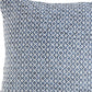 18" Blue And White Geometric Cotton Throw Pillow Cover