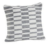 18" Gray And White Geometric Cotton Throw Pillow Cover