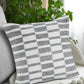 18" Gray And White Geometric Cotton Throw Pillow Cover