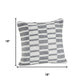 18" Gray And White Geometric Cotton Throw Pillow Cover