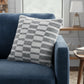 18" Gray And White Geometric Cotton Throw Pillow Cover
