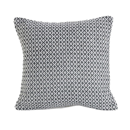 18" Black And White Geometric Cotton Throw Pillow Cover
