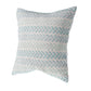 18" Blue And White Beach Chevron Cotton Throw Pillow Cover