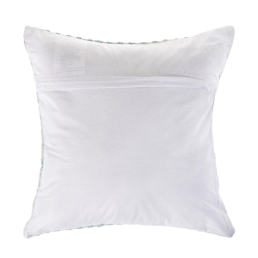 18" Blue And White Beach Chevron Cotton Throw Pillow Cover