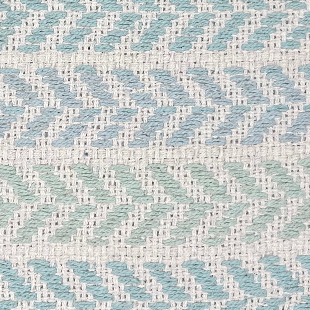 18" Blue And White Beach Chevron Cotton Throw Pillow Cover