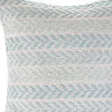 18" Blue And White Beach Chevron Cotton Throw Pillow Cover