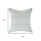 18" Blue And White Beach Chevron Cotton Throw Pillow Cover