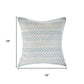 18" Blue And White Beach Chevron Cotton Throw Pillow Cover
