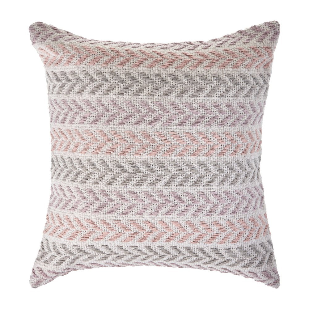 18" Purple And Pink Beach Chevron Cotton Throw Pillow Cover