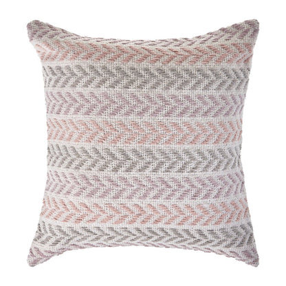 18" Purple And Pink Beach Chevron Cotton Throw Pillow Cover