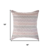 18" Purple And Pink Beach Chevron Cotton Throw Pillow Cover