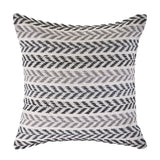 18" Black And Gray Beach Chevron Cotton Throw Pillow Cover