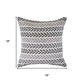 18" Black And Gray Beach Chevron Cotton Throw Pillow Cover