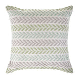 18" Green And Blue Beach Chevron Cotton Throw Pillow Cover