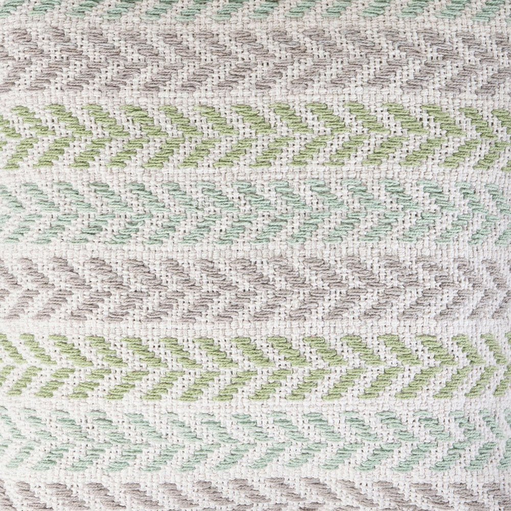 18" Green And Blue Beach Chevron Cotton Throw Pillow Cover