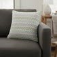 18" Green And Blue Beach Chevron Cotton Throw Pillow Cover