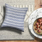 18" Blue And White Beach Chevron Cotton Throw Pillow Cover