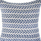 18" Blue And White Beach Chevron Cotton Throw Pillow Cover