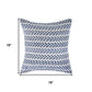 18" Blue And White Beach Chevron Cotton Throw Pillow Cover