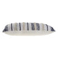 14" X 28" Blue And White Lumbar Striped Cotton Blend Throw Pillow Cover with Texture