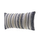 14" X 28" Blue And White Lumbar Striped Cotton Blend Throw Pillow Cover with Texture
