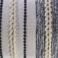14" X 28" Blue And White Lumbar Striped Cotton Blend Throw Pillow Cover with Texture
