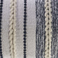 14" X 28" Blue And White Lumbar Striped Cotton Blend Throw Pillow Cover with Texture