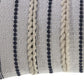 14" X 28" Blue And White Lumbar Striped Cotton Blend Throw Pillow Cover with Texture