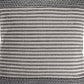 20" Gray And Cream Striped Cotton Blend Throw Pillow Cover