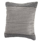 20" Gray And Cream Striped Cotton Blend Throw Pillow Cover