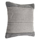 20" Gray And Cream Striped Cotton Blend Throw Pillow Cover