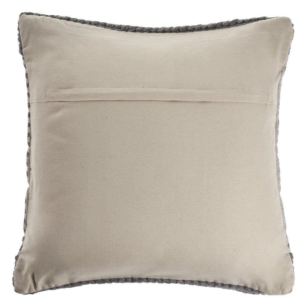 20" Gray And Cream Striped Cotton Blend Throw Pillow Cover