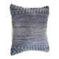20" Blue And White Chevron Cotton Blend Throw Pillow Cover