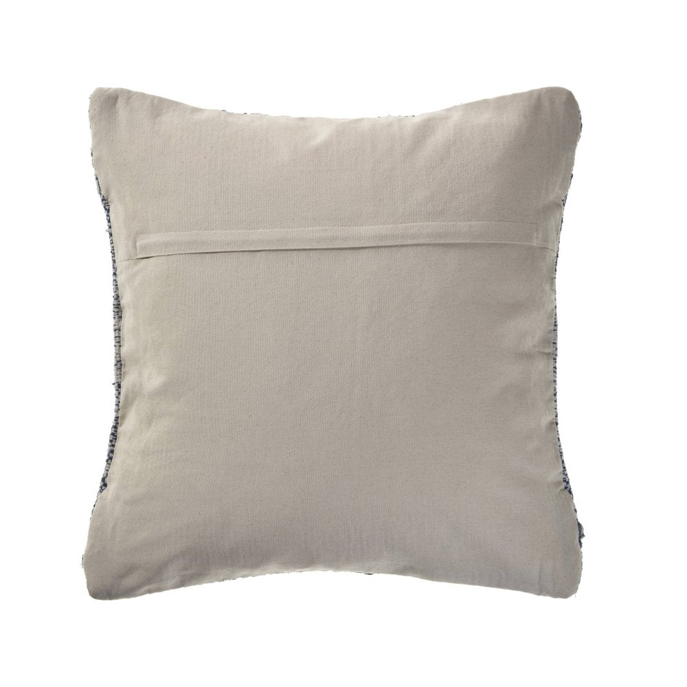 20" Blue And White Chevron Cotton Blend Throw Pillow Cover