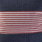 20" Blue And Red Beach Striped Cotton Blend Throw Pillow Cover