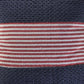 20" Blue And Red Beach Striped Cotton Blend Throw Pillow Cover