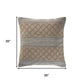 20" Beige And Gray Diamond Cotton Blend Throw Pillow Cover