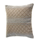 20" Beige And Gray Diamond Cotton Blend Throw Pillow Cover