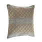 20" Beige And Gray Diamond Cotton Blend Throw Pillow Cover