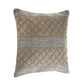 20" Beige And Gray Diamond Cotton Blend Throw Pillow Cover