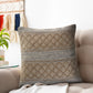 20" Beige And Gray Diamond Cotton Blend Throw Pillow Cover