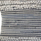 18" Blue And Gray Striped Cotton Blend Throw Pillow Cover